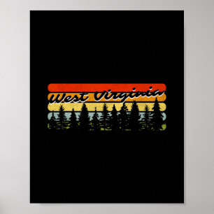 West Virginia Forest Sunset Trees Cabin Aesthetic Poster