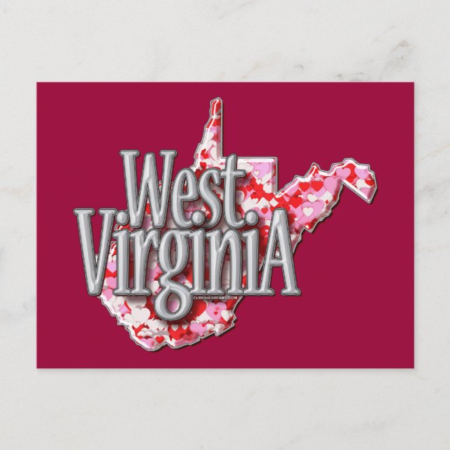West Virginia Full of Hearts Postcard (Front)