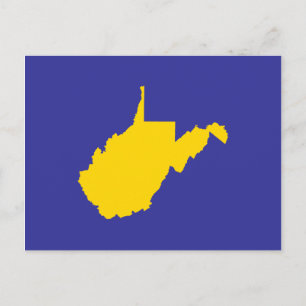 West Virginia Gold and Blue Postcard