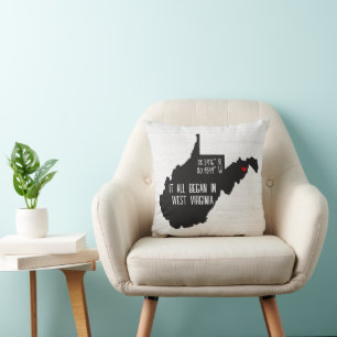 West Virginia GPS Coordinates with Heart Cushion