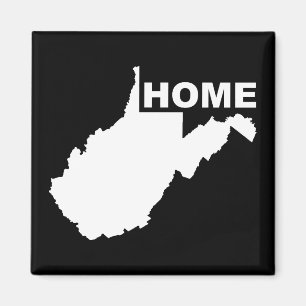 West Virginia Home Away From State Fridge Magnet