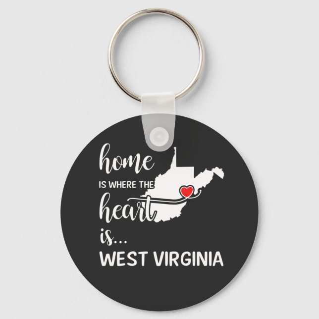 West Virginia home is where the heart is Key Ring (Front)