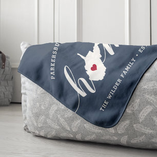 West Virginia Home State Personalised Sherpa Blanket