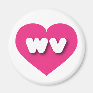 West Virginia hot pink heart - mini love Magnet