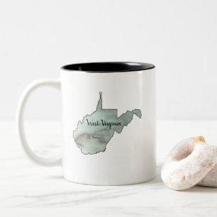 West Virginia Illustration Painting Ceramic Two-Tone Coffee Mug