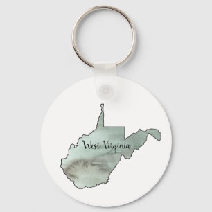 West Virginia Illustration Painting Key Ring