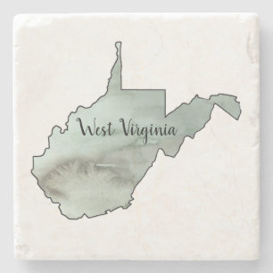 West Virginia Illustration Painting Stone Coaster