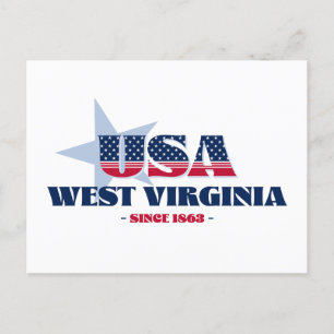 West Virginia in Red, White, and Blue Postcard