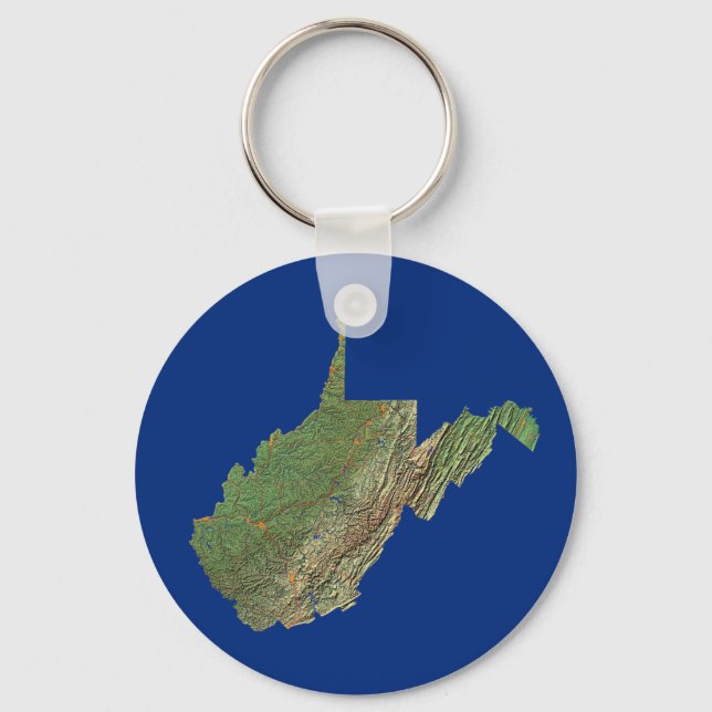 West Virginia Map Keychain (Front)