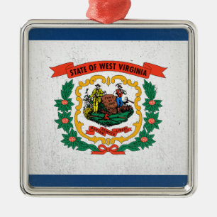 West Virginia Metal Tree Decoration
