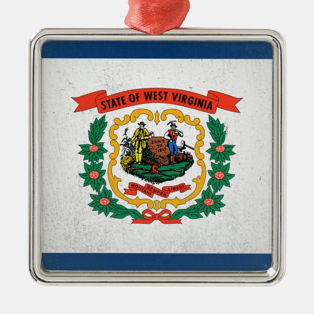 West Virginia Metal Tree Decoration (Front)