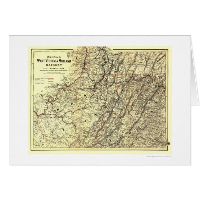 West Virginia Midland Railroad Map 1883 (Front Horizontal)