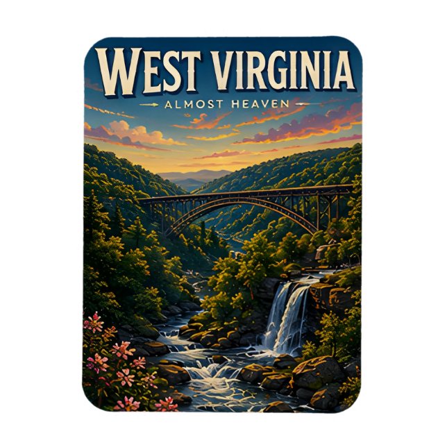 West Virginia Mountain Rivers Scenic Adventure Magnet (Vertical)