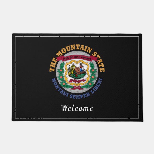 WEST VIRGINIA MOUNTAIN STATE FLAG DOORMAT (Front)
