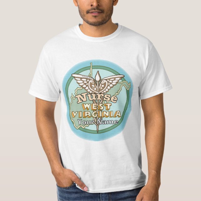 West Virginia Nurse Caduceus T-Shirt (Front)
