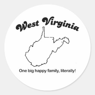 West Virginia - One big family literally Classic Round Sticker
