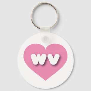 West Virginia pink heart - I love wv Key Ring