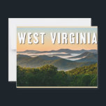 West Virginia Postcard<br><div class="desc">A stunning view of the Appalachian Mountains in West Virginia at sunrise,  with rolling peaks veiled in early morning mist under a peach-hued sky—capturing the state's tranquil natural beauty.</div>