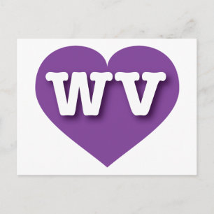 West Virginia Purple Heart - I love WV Postcard