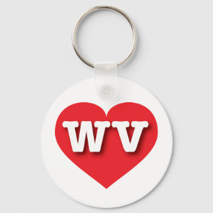 West Virginia Red Heart - I love WV Key Ring