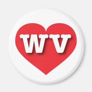 West Virginia Red Heart - I love WV Magnet