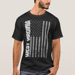 West Virginia Retro Style Distressed USA Flag Patr T-Shirt