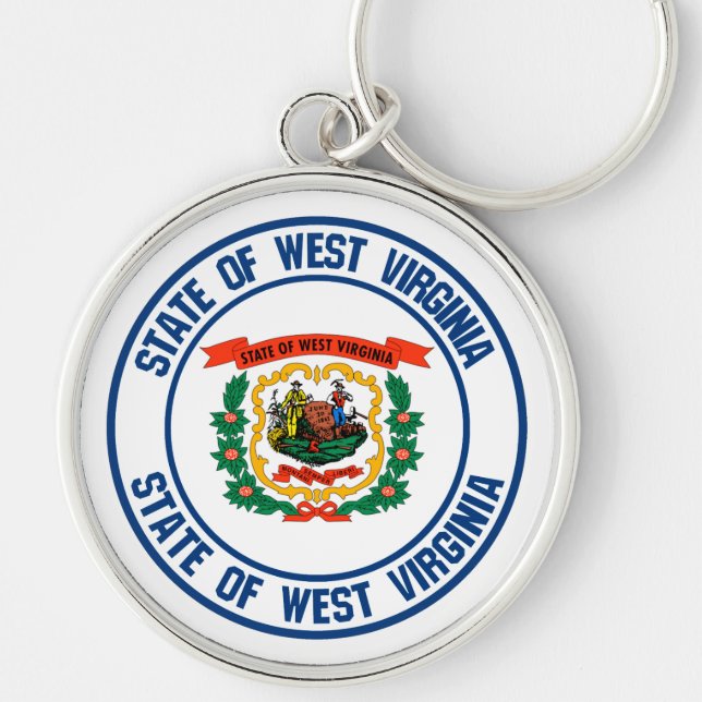 West Virginia Round Emblem Key Ring (Front)