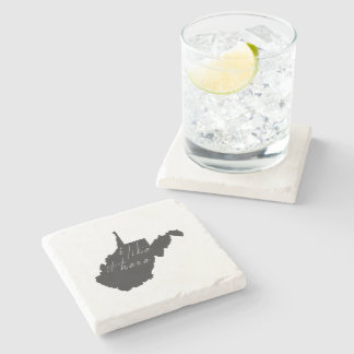 West Virginia Shaped I Like It Here Chalkboard Stone Coaster