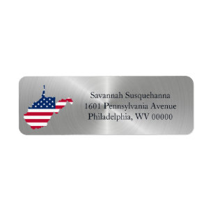 West Virginia Silver American Flag Patriotic