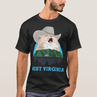 WEST VIRGINIA Singing Cowboy Cat Meme T-Shirt