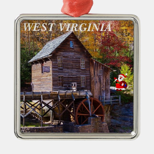 West Virginia  Square Christmas Ornament (Front)