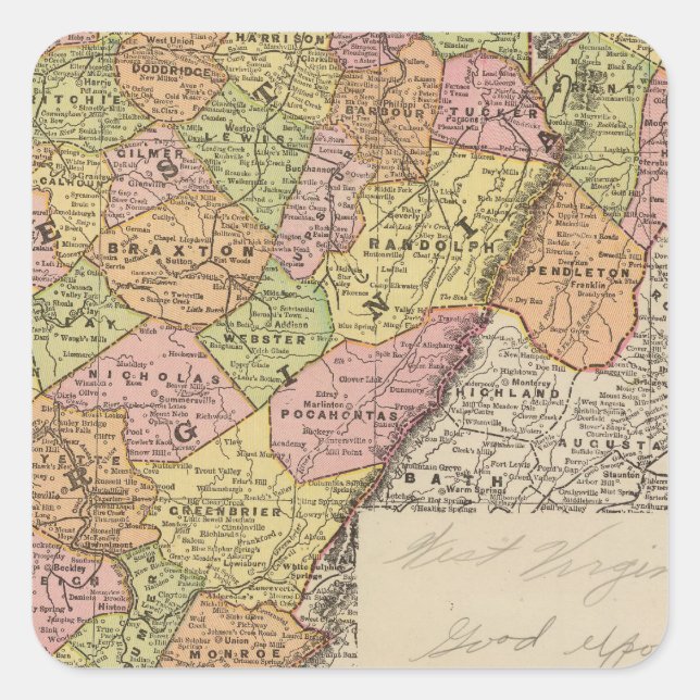 West Virginia Square Sticker (Front)