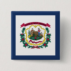 West Virginia State Flag 15 Cm Square Badge