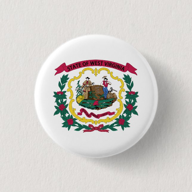 West Virginia State Flag 3 Cm Round Badge (Front)