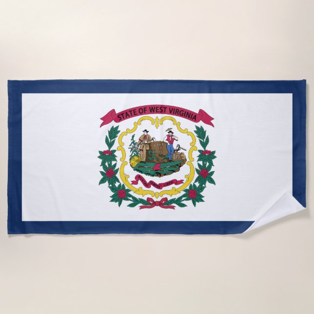 West Virginia State Flag Beach Towel (Front)