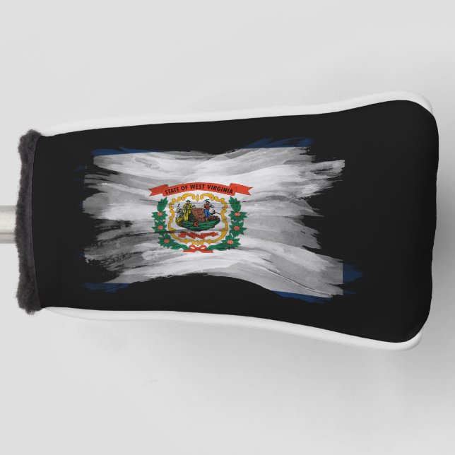 West Virginia state flag brush stroke Golf Head Cover (Front)