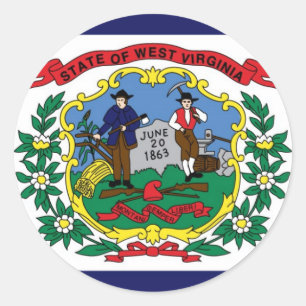West Virginia State Flag Classic Round Sticker