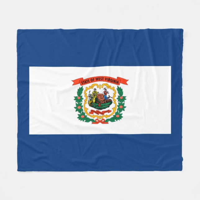 West Virginia State Flag Design Fleece Blanket (Front (Horizontal))