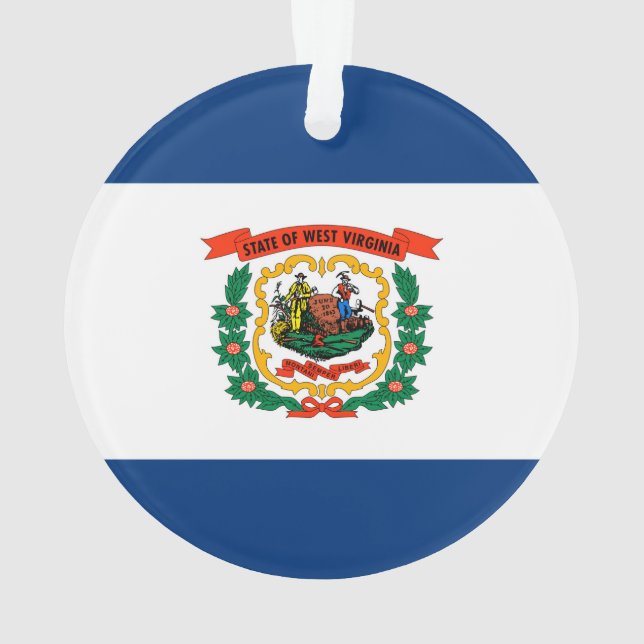 West Virginia State Flag Design Ornament (Back)