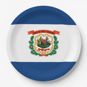 West Virginia State Flag Design Paper Plate