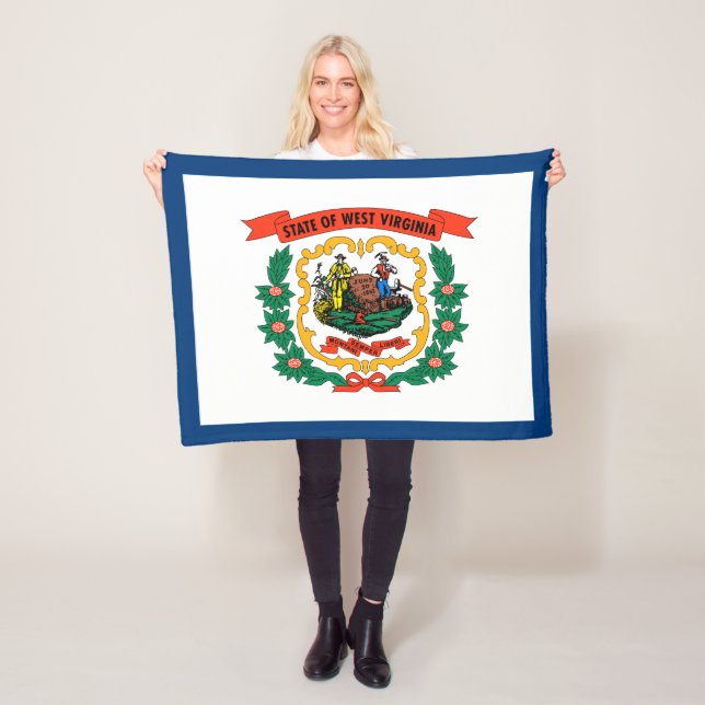 West Virginia State Flag Fleece Blanket (In Situ)