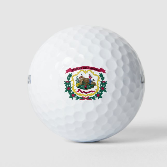 West Virginia State Flag Golf Balls (Front)