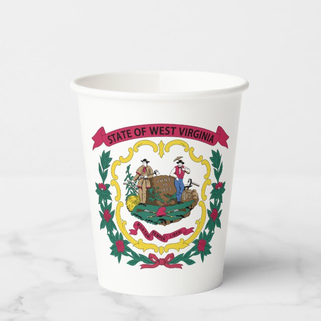 West Virginia State Flag Paper Cups (Left)