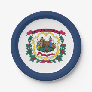 West Virginia State Flag Paper Plate