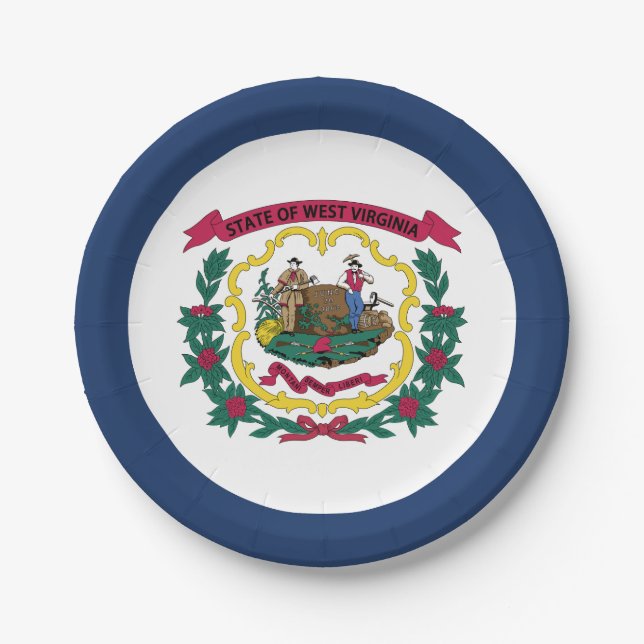 West Virginia State Flag Paper Plate (Front)