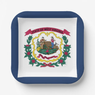 West Virginia State Flag Paper Plate