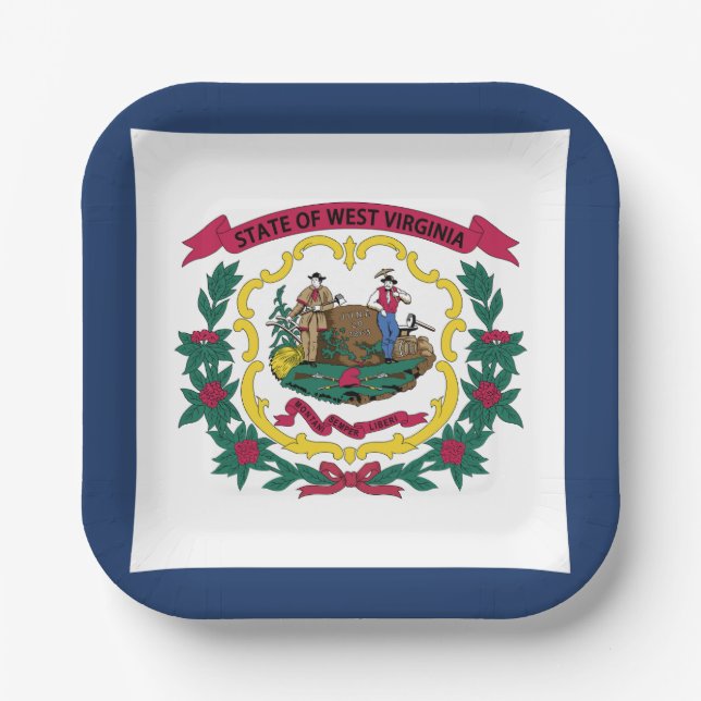 West Virginia State Flag Paper Plate (Front)
