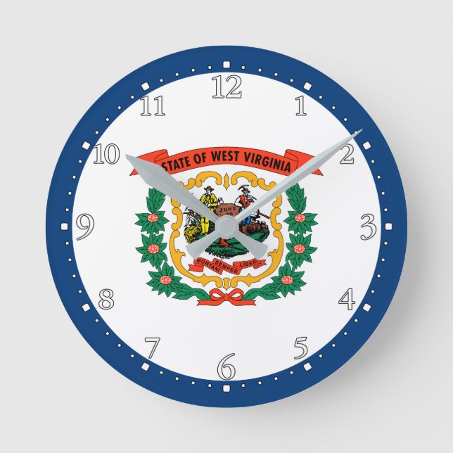 West Virginia State Flag Round Clock (Front)