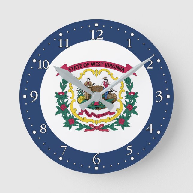 West Virginia State Flag Round Clock (Front)