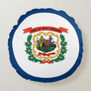 West Virginia State Flag Round Cushion